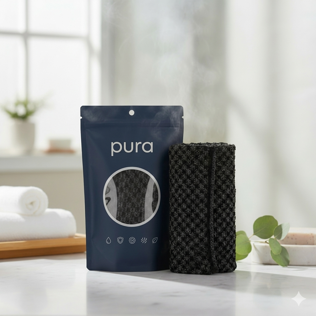 Pura, Serviette Exfoliante Antibactériennes